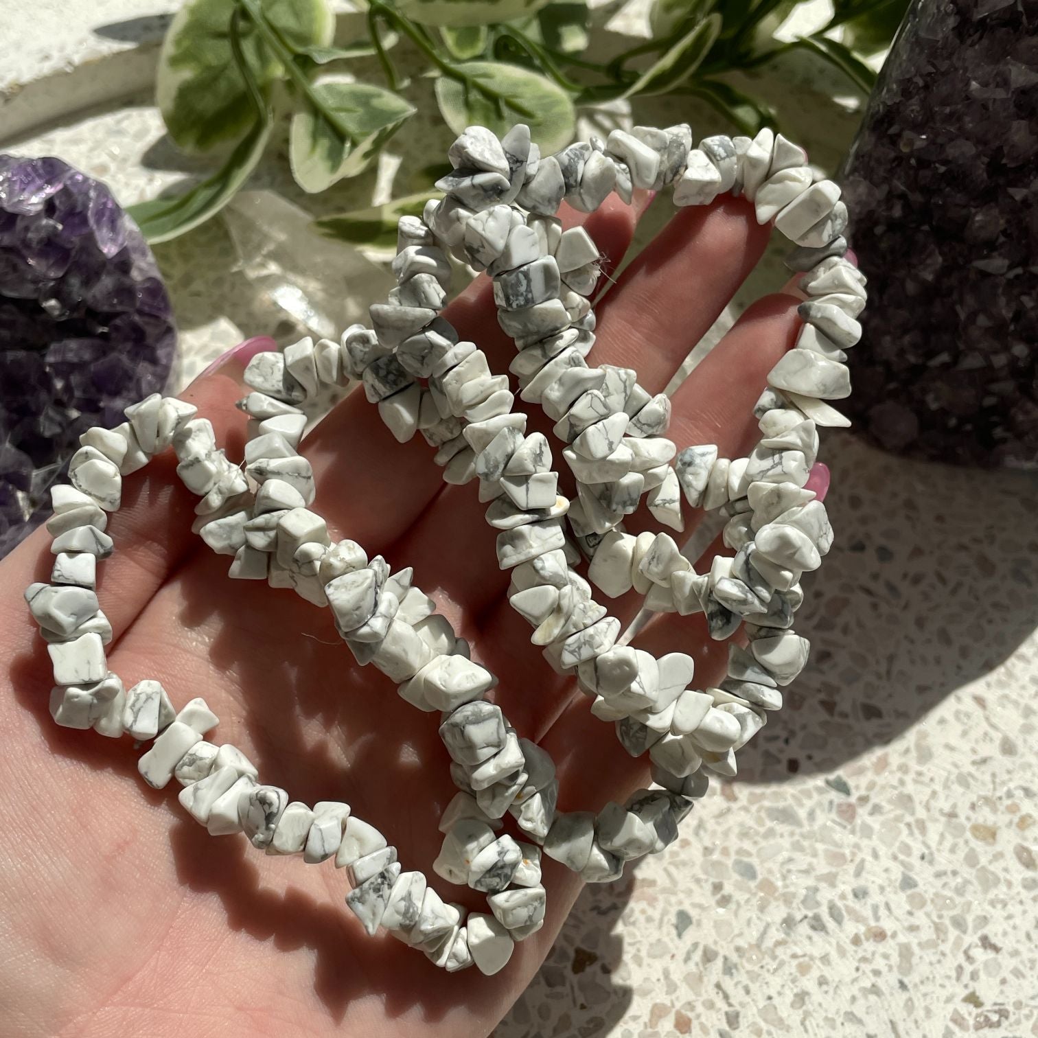 Howlite Chip Bracelet Howlite Chip Bracelet